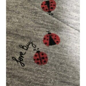Joyspun Women's Short Sleeve Pajama Set Grey Love Bug XL 16-18 Soft